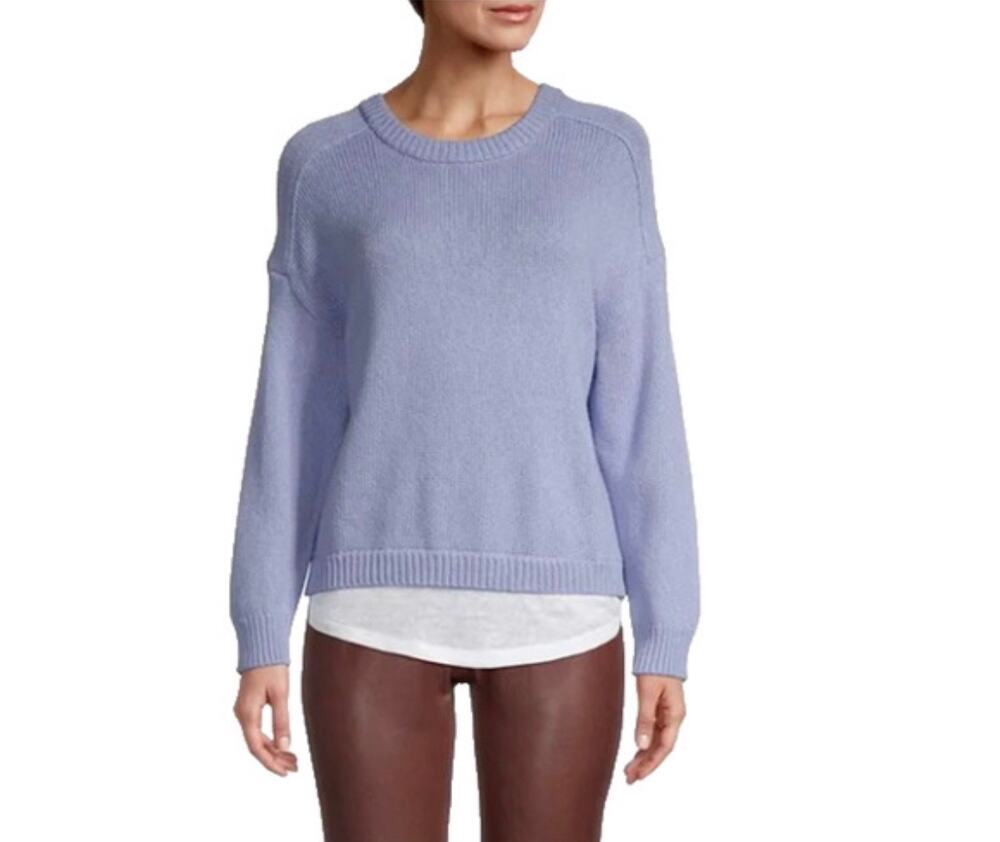 Brochu Walker Corbin Crew Neck Layered Sweater Cotton Cashmere Linen Small